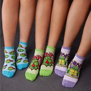 TEENAGE MUTANT NINJA TURTLES 3pairs/set Cartoon Graphic Ankle Socks